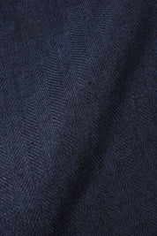 Blazer croisé en lin et soie - Marine