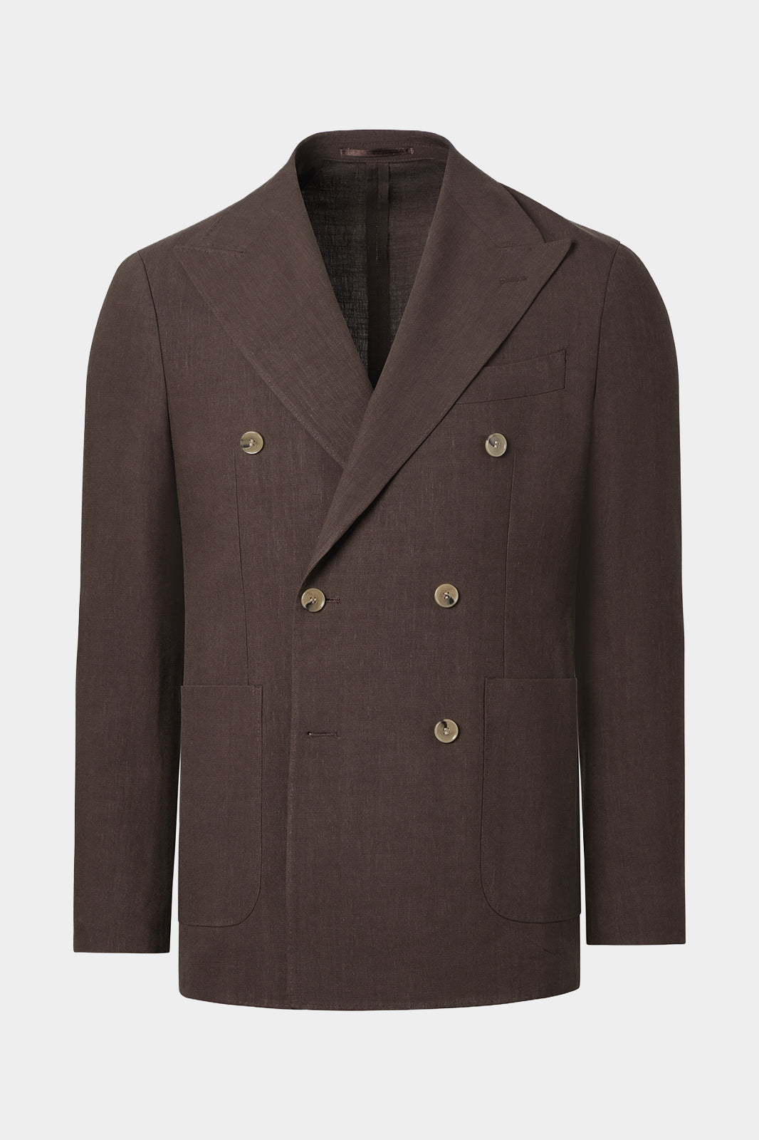 Costume croisé - Marron et pantalon blanc