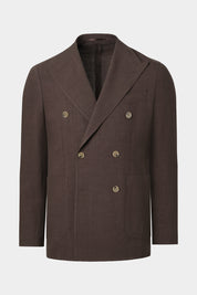 Costume croisé - Marron et pantalon blanc