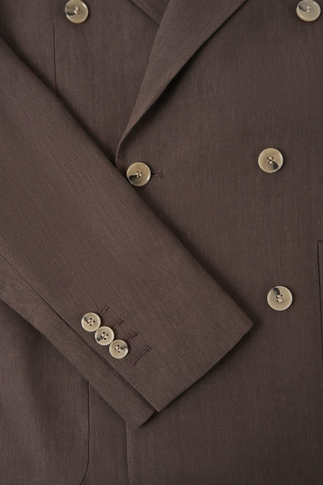Costume croisé - Marron et pantalon blanc