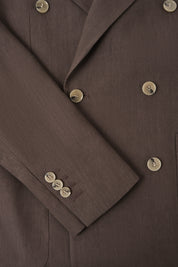 Costume croisé - Marron et pantalon blanc
