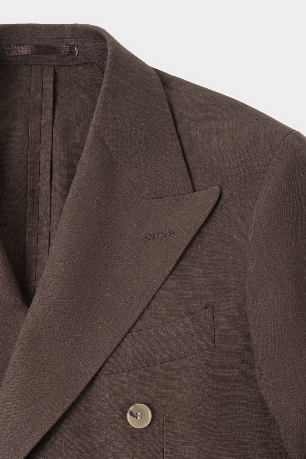 Costume croisé - Marron et pantalon blanc