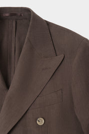 Costume croisé - Marron et pantalon blanc