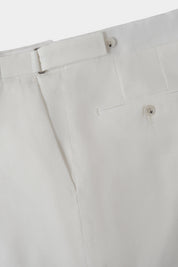 Costume croisé - Marron et pantalon blanc