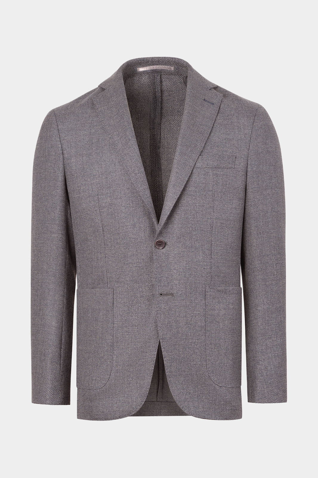 Vue sur fond blanc d'un blazer en gris clair en laine et cachemire 