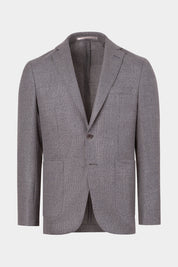 Vue sur fond blanc d'un blazer en gris clair en laine et cachemire 