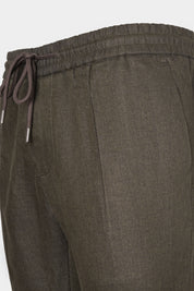 Pantalon jogpant lin - Kaki