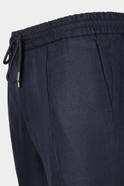 Pantalon jogpant lin - Marine