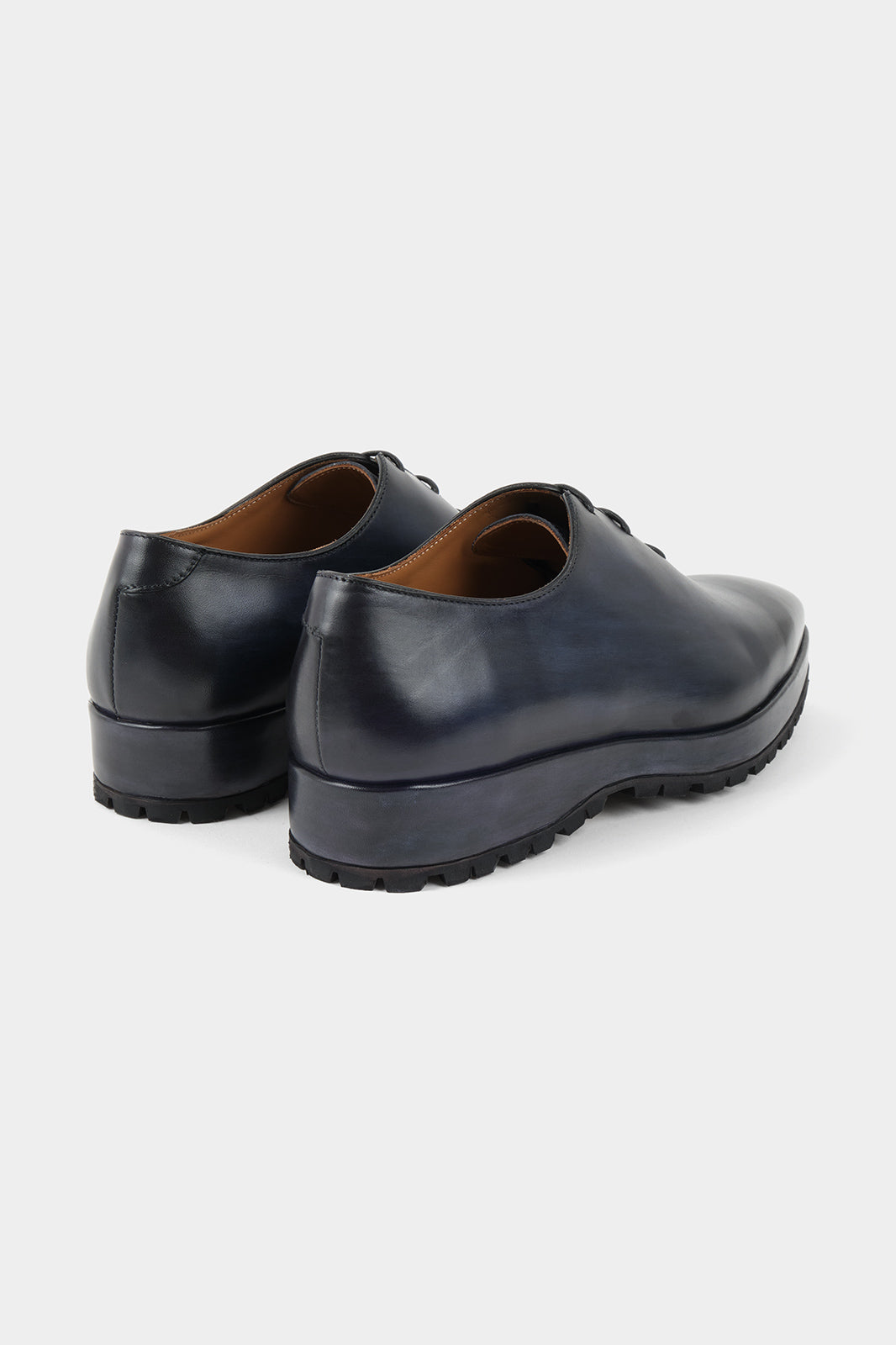 Souliers à lacets patiné - Bleu