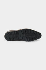 Mocassins en cuir patiné avec semelle compensée et crantée - Marron
