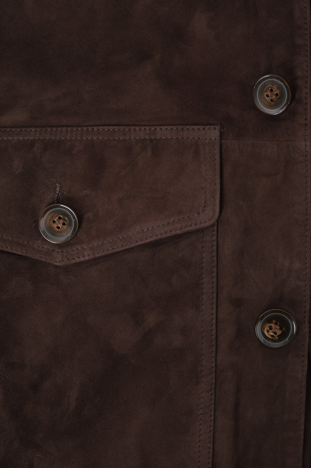 Blouson en peau boutonné - Marron