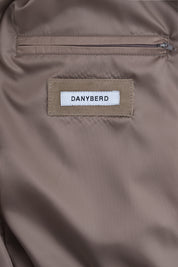 Blouson en peau à capuche zippé - Taupe