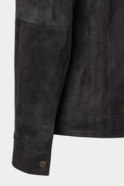 Blouson zippé en peau - Noir