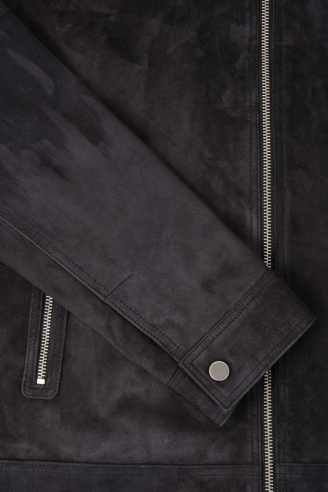 Blouson zippé en peau - Noir
