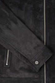Blouson zippé en peau - Noir