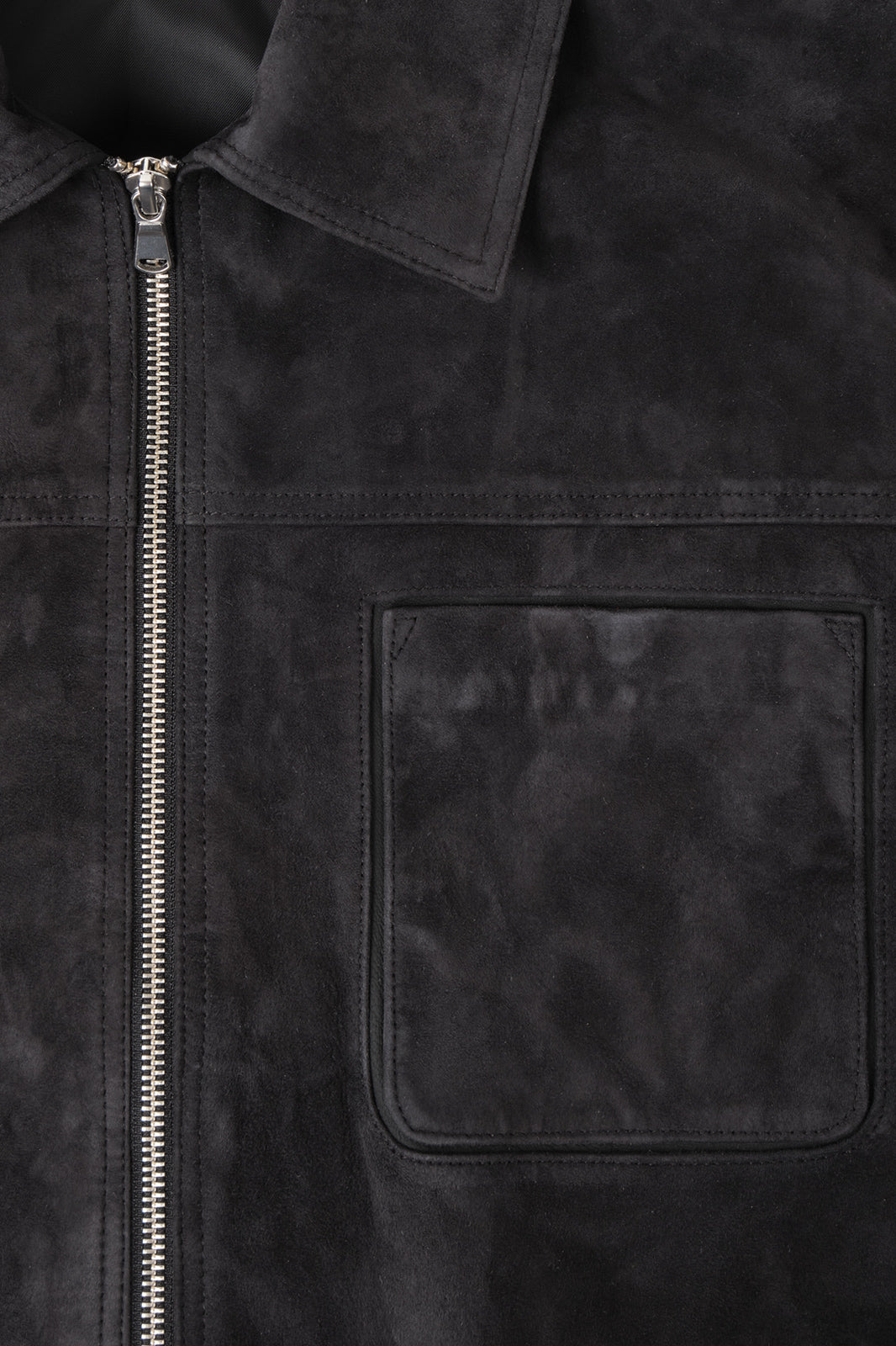 Blouson zippé en peau - Noir