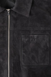 Blouson zippé en peau - Noir