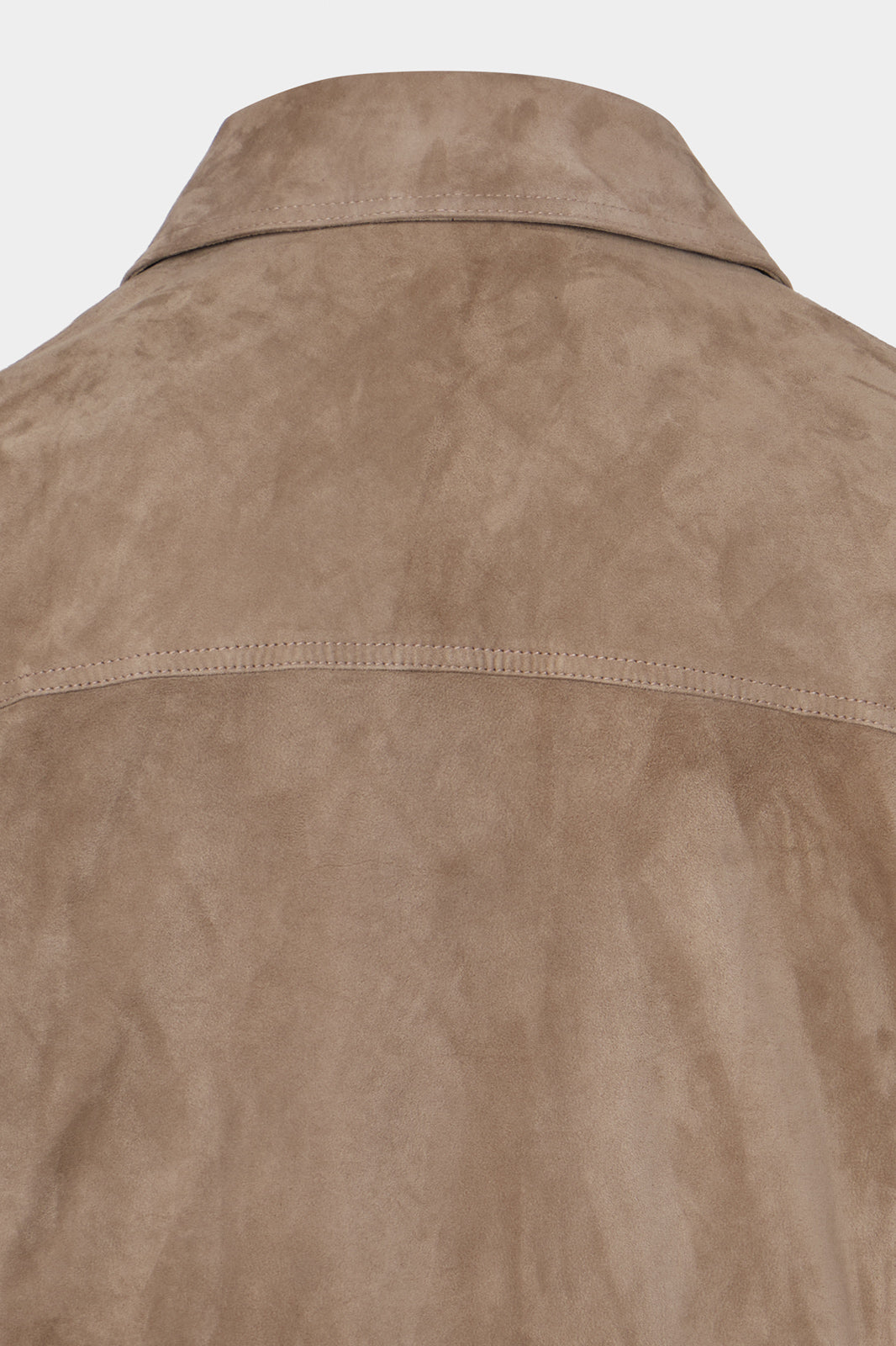 Blouson zippé en peau - Taupe