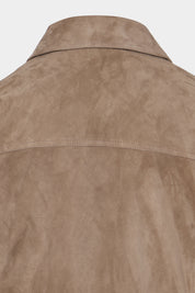 Blouson zippé en peau - Taupe