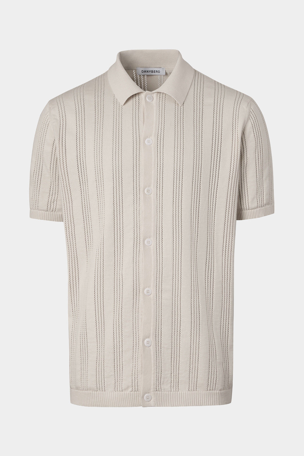 vue sur fond blanc d'un polo Naples en coton de coloris beige 