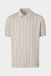 vue sur fond blanc d'un polo Naples en coton de coloris beige 