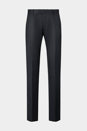 Vue sur fond blanc d'un pantalon classique flanelle gris foncé 