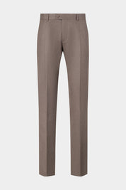 Vue sur fond blanc d'un pantalon classique flanelle en taupe
