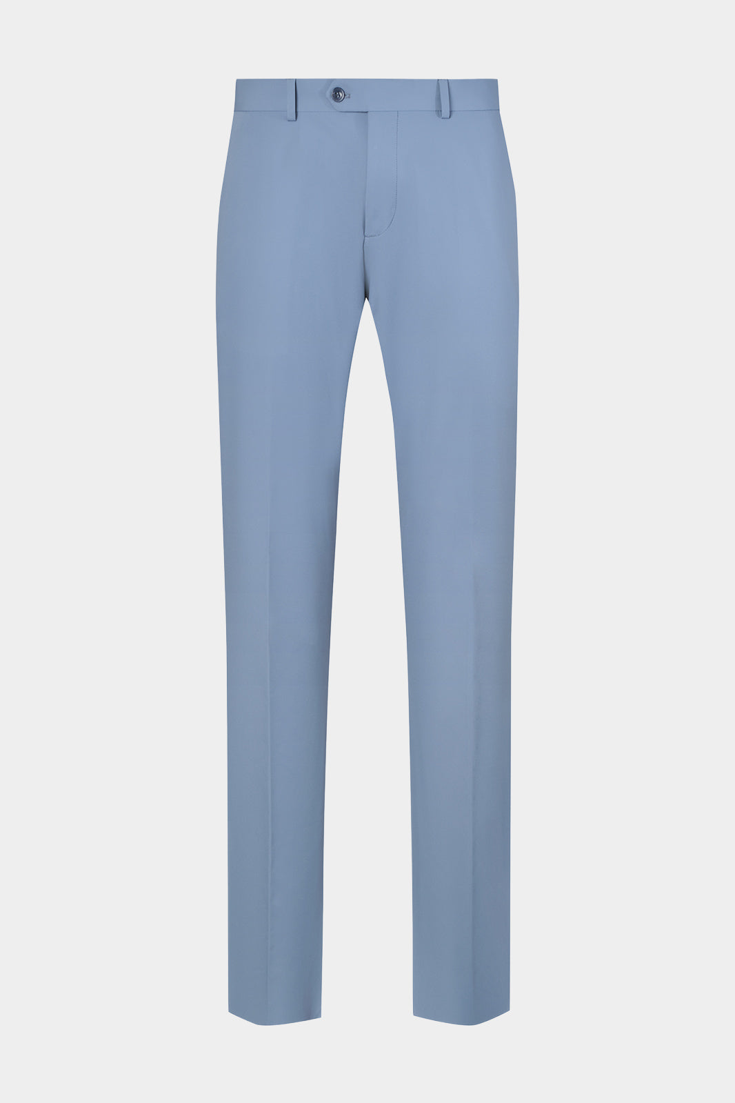 Vue sur fond blanc d'un pantalon technique Bon en tissu Olmetex bleu ciel