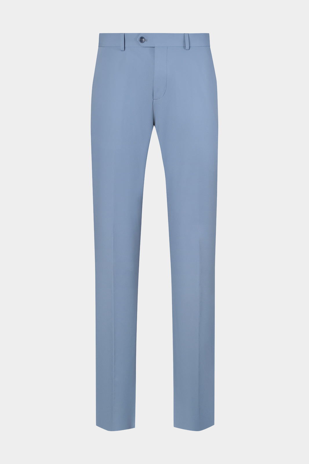 Vue sur fond blanc d'un pantalon technique Bon en tissu Olmetex bleu ciel