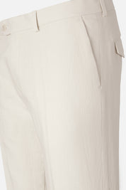 Cotton and linen trousers - Ecru