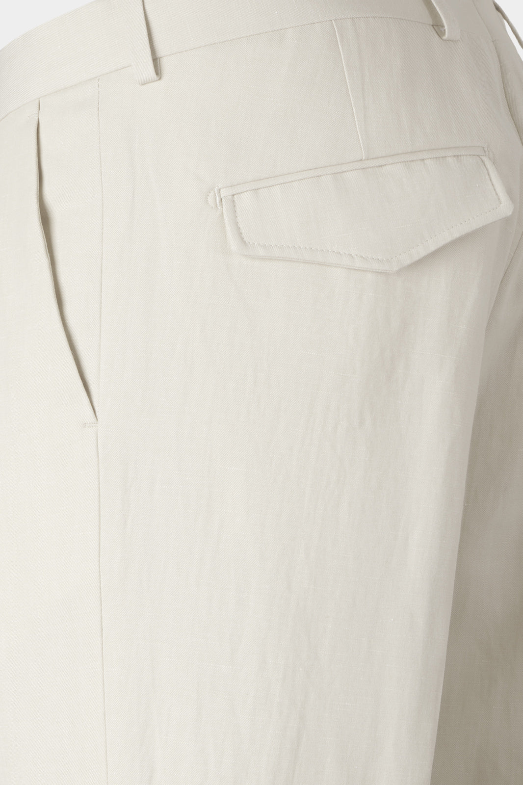 Cotton and linen trousers - Ecru