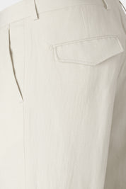Cotton and linen trousers - Ecru