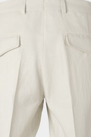 Cotton and linen trousers - Ecru