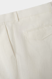Cotton and linen trousers - Ecru