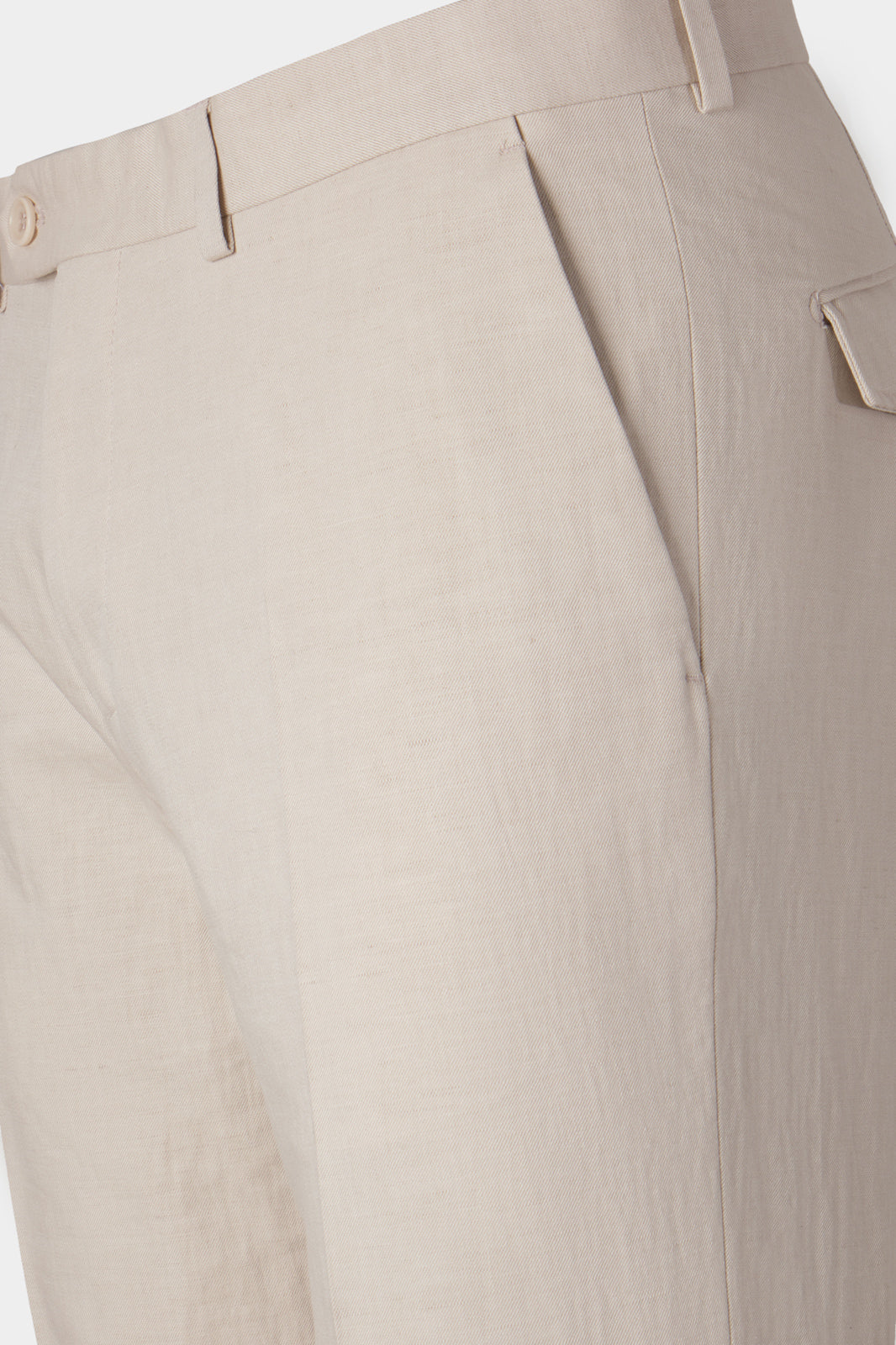 Cotton and linen trousers - Beige