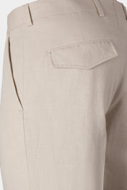 Cotton and linen trousers - Beige