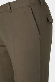 Cotton and linen trousers - Khaki