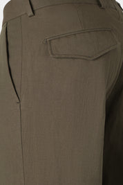 Cotton and linen trousers - Khaki