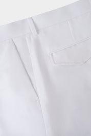 Cotton and linen trousers - White