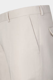 Cotton and linen trousers - Ecru