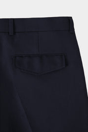 Cotton and linen trousers - Navy