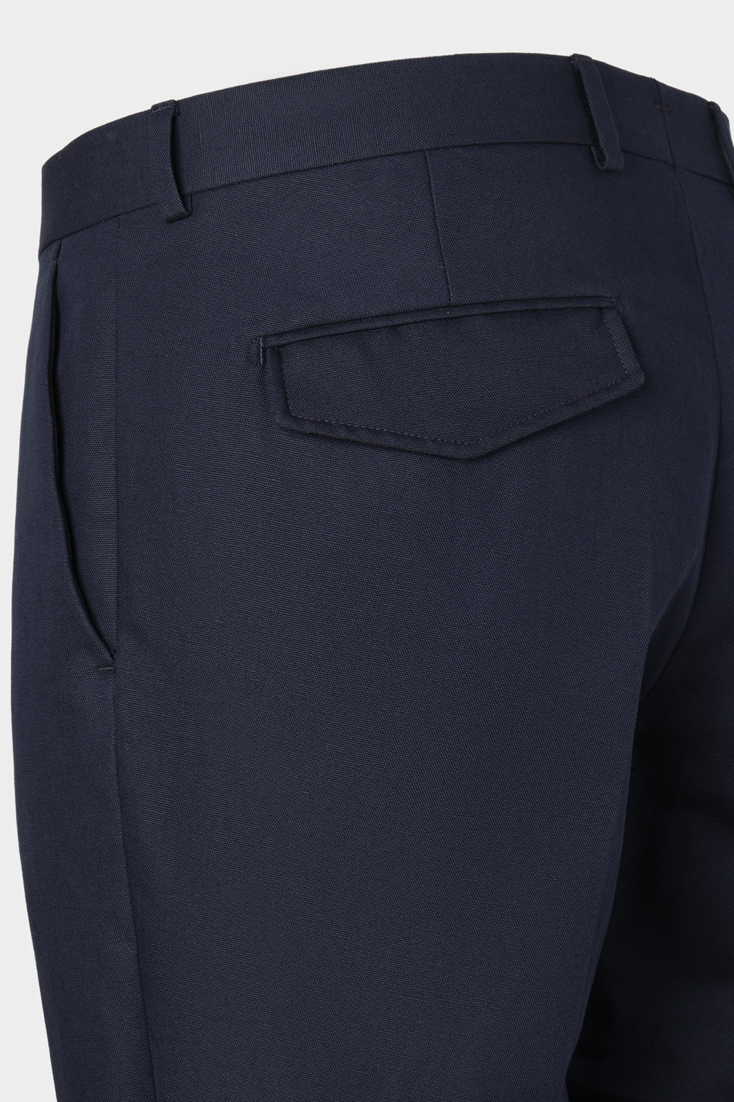 Cotton and linen trousers - Navy