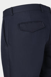 Cotton and linen trousers - Navy