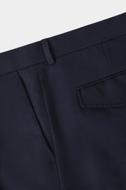 Cotton and linen trousers - Navy