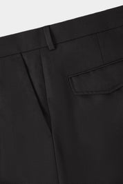 Cotton and linen trousers - Black