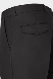 Cotton and linen trousers - Black