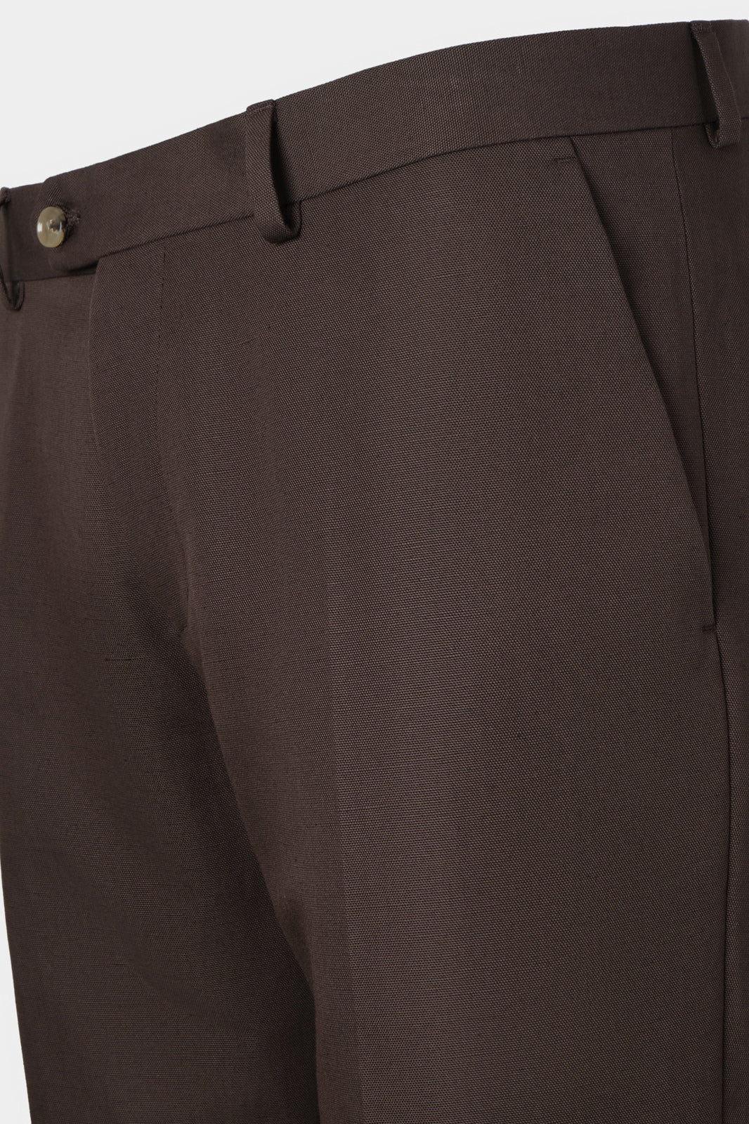 Pantalon coton et lin - Marron