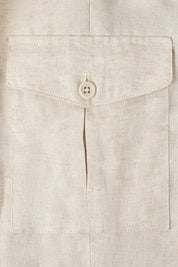 Jogpant cargo en lin - Beige clair