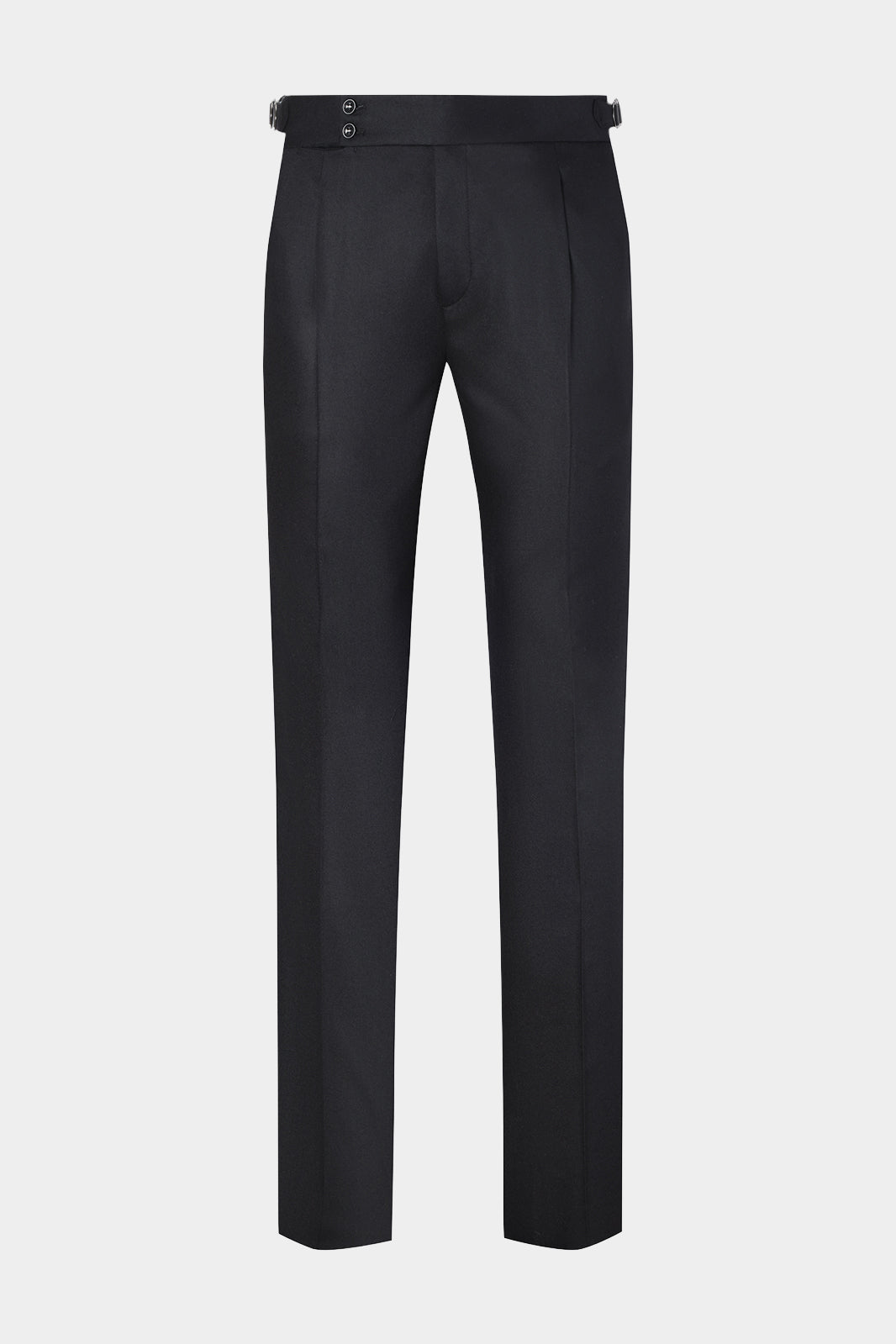 Vue sur fond blanc d'un pantalon à pince oversize en noir
Pantalon large en laine et élasthanne, tissu de chez Reda