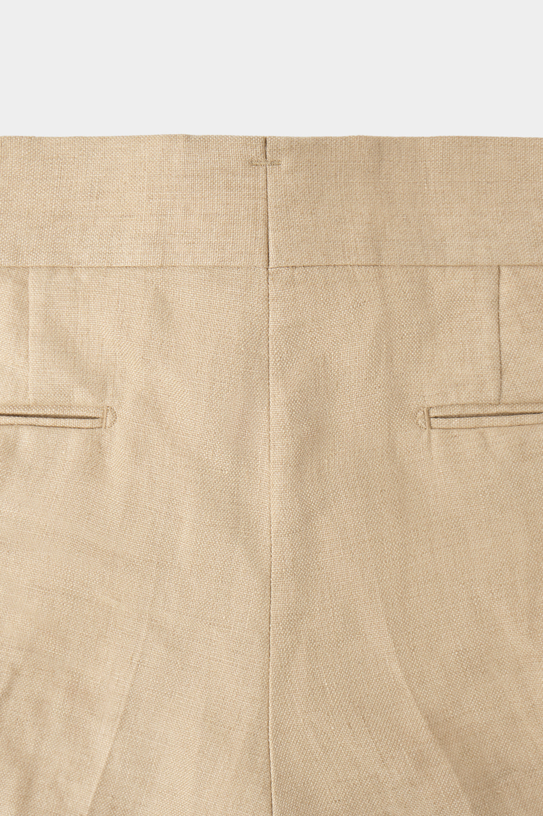 Linen trousers with 1-ply drawstring - Beige